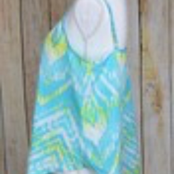 Inc Handkerchief Hem Tank Top Feather Arrow Print Sleeveless Blue Size 6 NWT - Picture 4 of 6